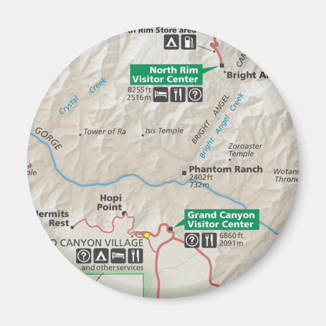 Grand Canyonkartenmagnet Magnet (Vorne)