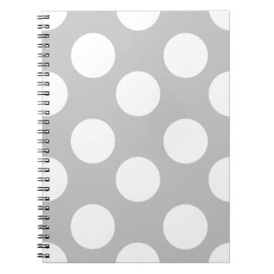 Grand carnet gris et blanc de point de polka
