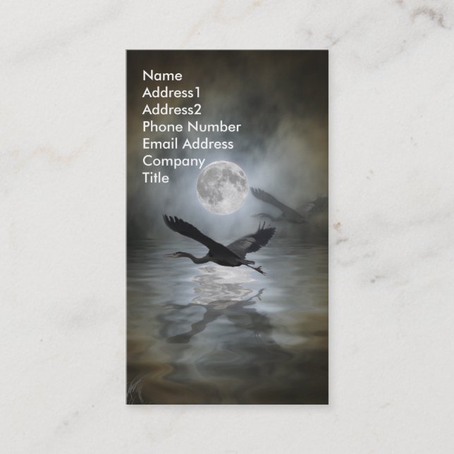 Grand Carte de visite de Héron bleu (Devant)