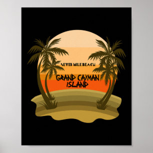 Grand Cayman Insel Urlaub Seven Mile Beach  Poster