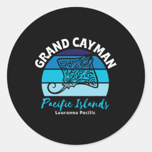 Grand Cayman Pacific Islands Stingray Family Vacat Runder Aufkleber