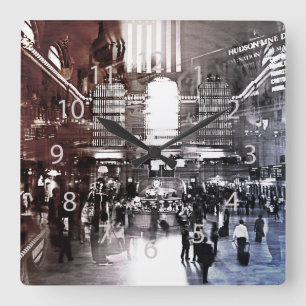 Grand Central Station, NYC Quadratische Wanduhr