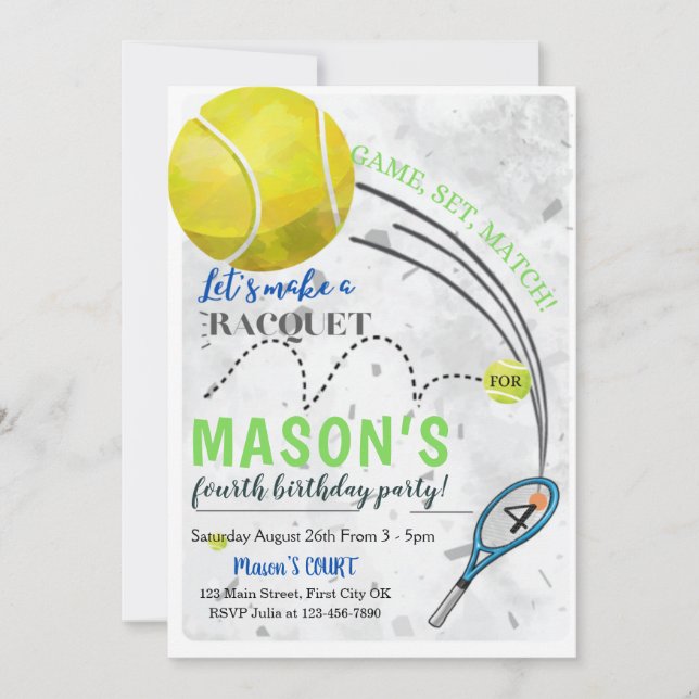 Grand Chelem Carte d'invitation d'anniversaire dif (Devant)