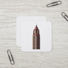  Grand Clock Tower: Art Deco Timekeeper Sticker Quadratische Visitenkarte