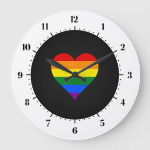 Grand coeur de fierté LGBT Horloge