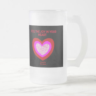 Grand Coeur Joyeux Grosse Mug de verre givré