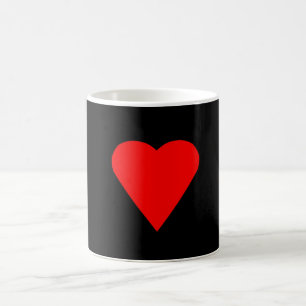 Grand Coeur rouge sur Mug café Arrière - plan noir
