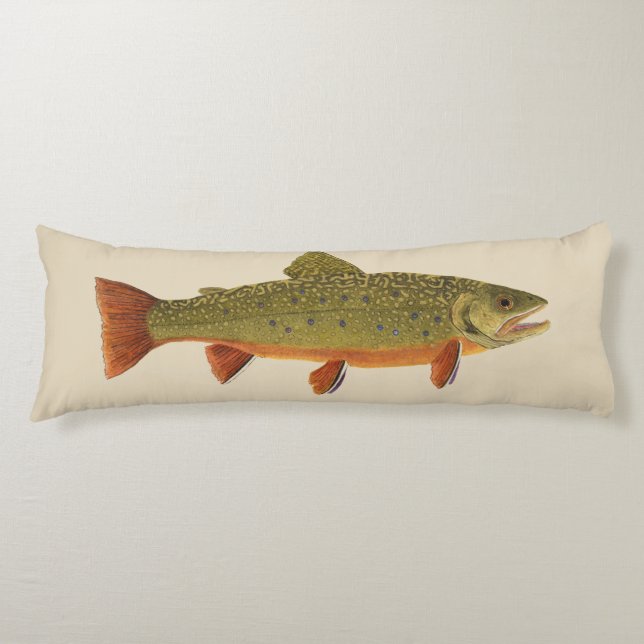 Grand coussin de corps comportant la truite (Devant)