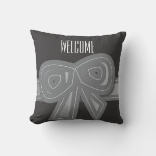 Grand Coussin Noir à Arc