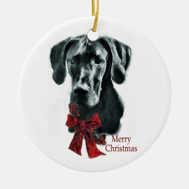 Grand Dane Noël Cadeaux Ornement (Devant)