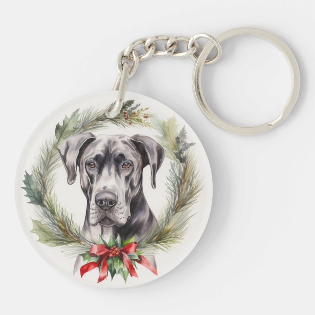 Grand Dane Noël Wreath Festive Pup (Dos)