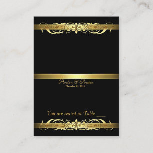 Grand Duchess Black Gold Scroll Table Platzkarte