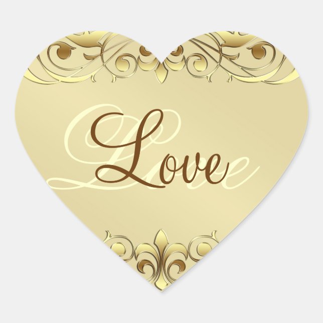 Grand Duchess Gold Scroll Liebe Heart Stickers (Vorderseite)