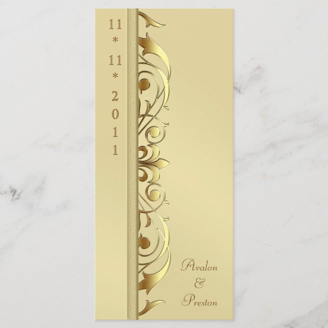 Grand Duchess Gold Scroll Wedding Programme (Devant)