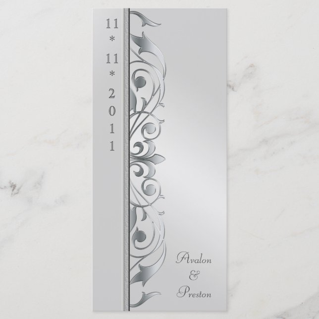 Grand Duchess Silver Scroll Wedding Programme (Devant)