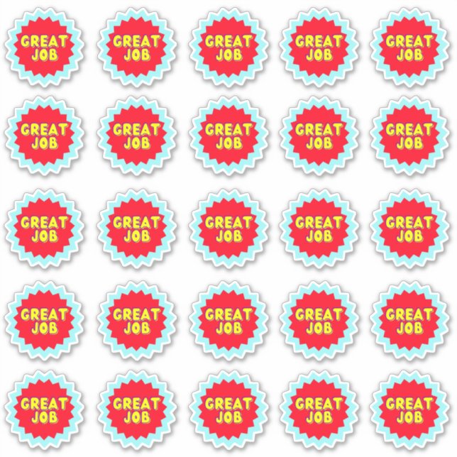 Grand emploi Coloré Récompense Enseignant Stickers (Devant)