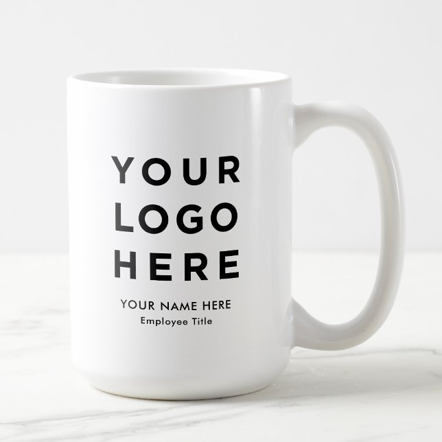 Grand employé Mug Nom personnalisé Logo de l'entre (Créateur téléchargé)