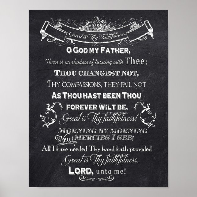 Grand Est Votre Foi Chalkboard Art Poster (Devant)