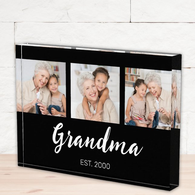 Grand Established Modern Script Black 3 Photo Fotoblock (Von Creator hochgeladen)