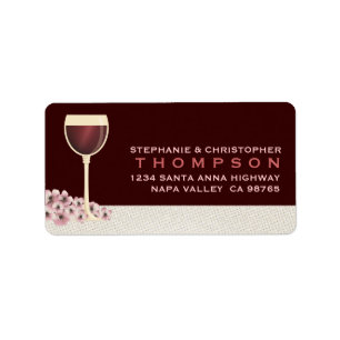 Grand étiquette de adresse élégant de vin rouge