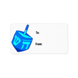 Grand étiquette de cadeau de Dreidel