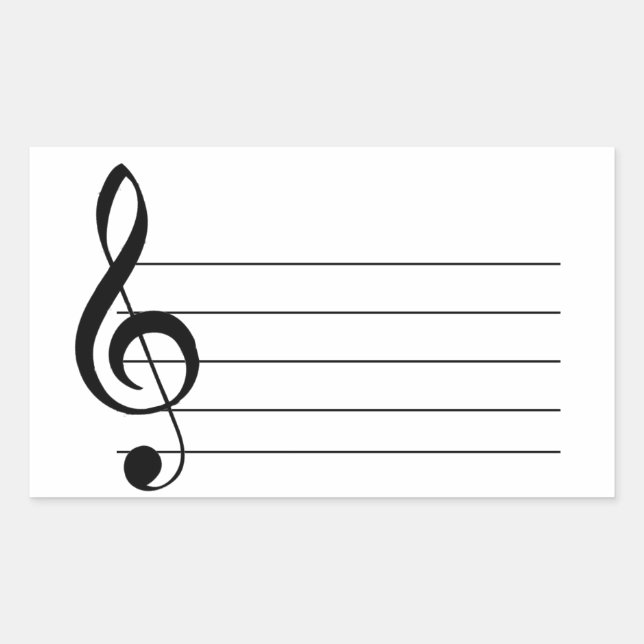 Grand Étiquette de l'autocollant musical Clé Trebl (Devant)
