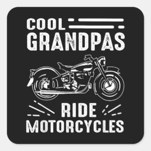 Grand Father Biker Quadratischer Aufkleber