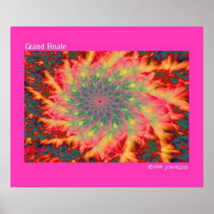 Grand Finale Fireworks Fraktal Art Poster