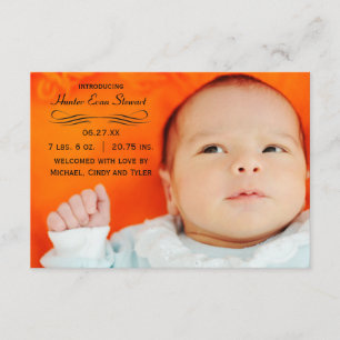 Grand Flourish de photo - faire-part de naissance