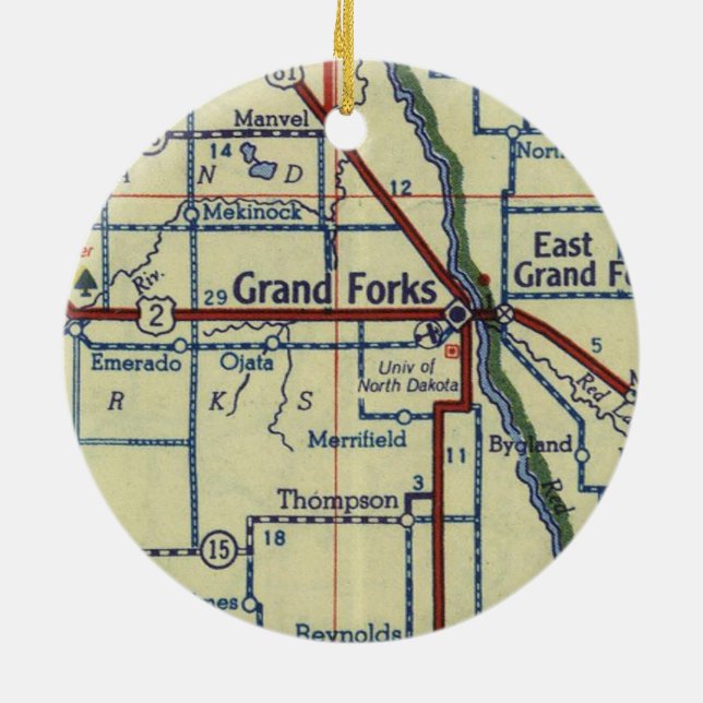 Grand Forks ND Keramik Ornament (Hinten)