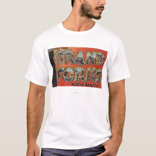 Grand Forks, North Dakota - große Buchstabe-Szene T-Shirt
