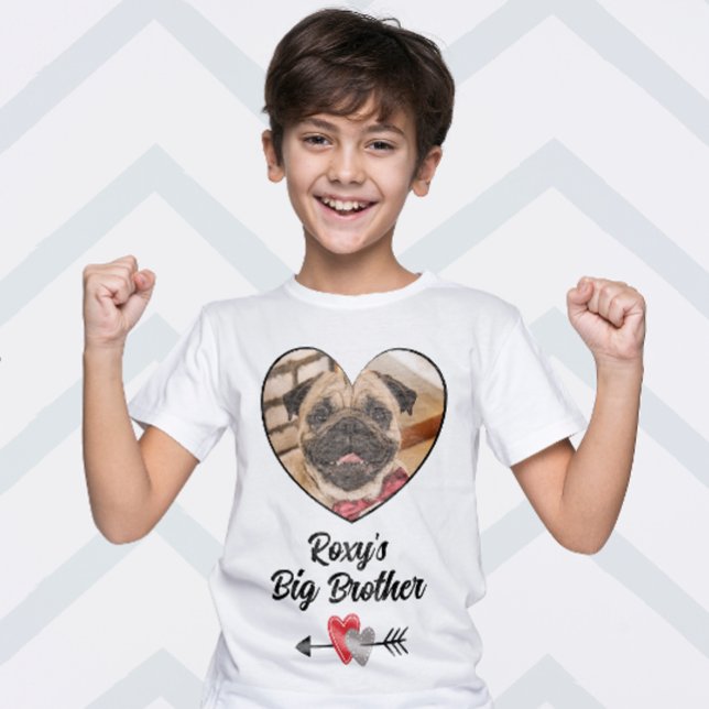 Grand frère customisé chien photo T-shirt (Créateur téléchargé)