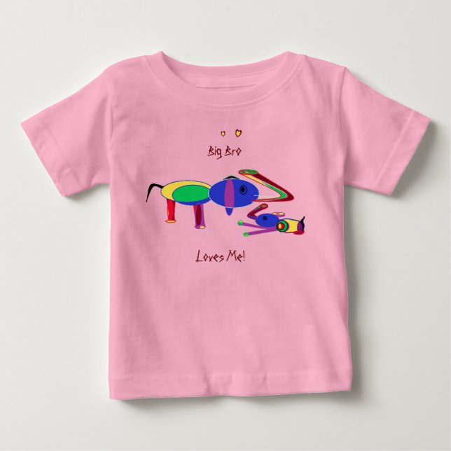Grand frère m'aime T-Shirt bébé (Devant)
