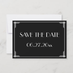 Grand Gatsby Art Déco Mariage Enregistrer La Carte
