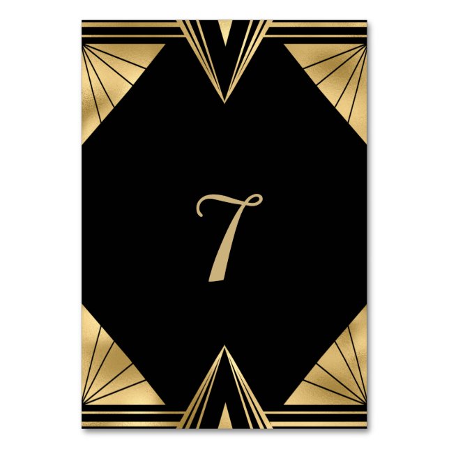 Grand Gatsby noir et or Mariage Numéro de table (Par défaut)