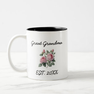 Grand Grand-Mère A Établi Une Jolie Mug Florale