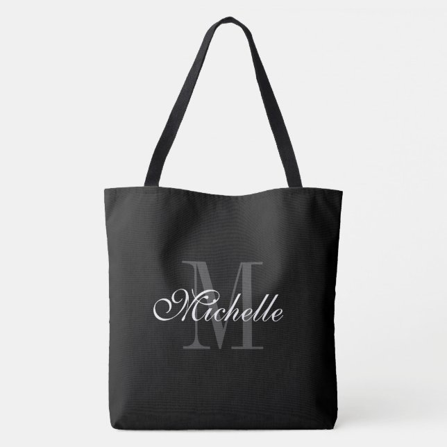 Grand grand sac fourre-tout noir avec monogramme c (Dos)