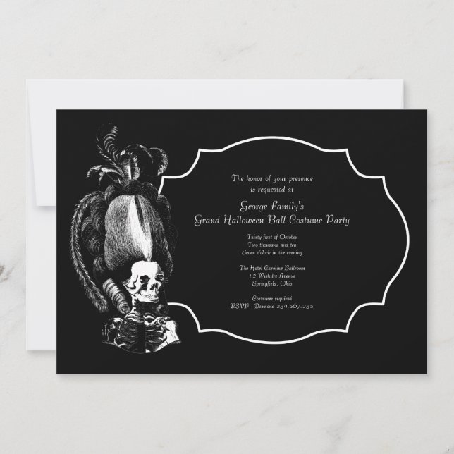 Grand Halloween Ball Masquerade Party Einladung (Vorderseite)