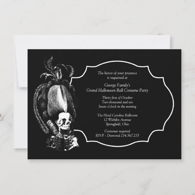 Grand Halloween Ball Masquerade Party Invitation (Devant)