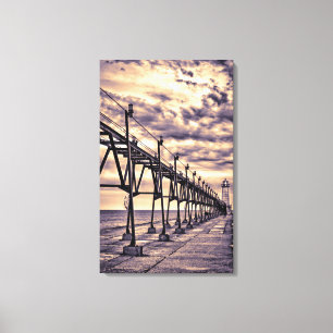 Grand Haven Leuchtturm und Pier, Grand Haven Leinwanddruck