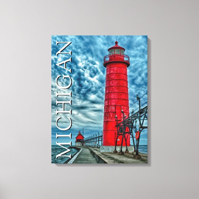 Grand Haven Lighthouse | Michigan Leinwanddruck (Vorderseite)