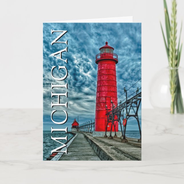 Grand Haven Lighthouse | Michigan | Vielen Dank Karte (Vorderseite)