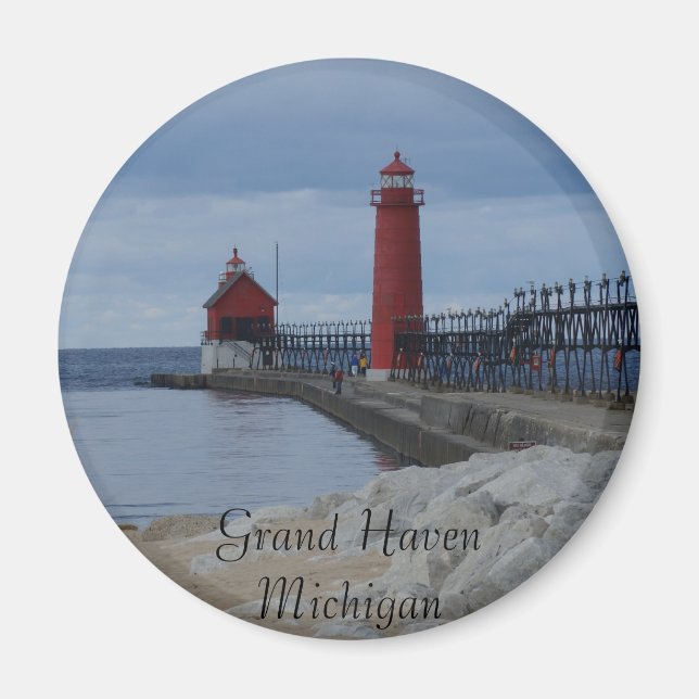 Grand Haven Lighthouses Magnet (Vorne)