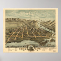 Grand Haven Michigan 1874 Antique Panoramabalkarte