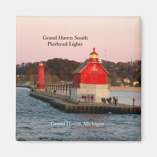 Grand Haven South Pierhead Lights-Magnet Magnet (Vorne)