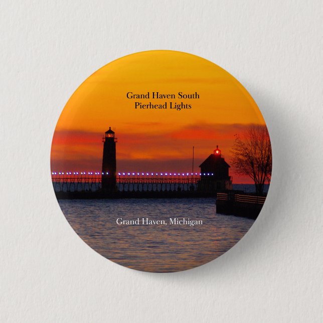 Grand Haven South Pierhead Lights - Schaltfläche S Button (Vorderseite)