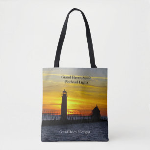 Grand Haven South Pierhead Lights Sonnenuntergang  Tasche