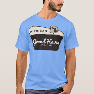 Grand Haven Staat Park Michigan Begrüßungszeichen T-Shirt