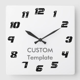 Grand horloge murale carrée personnalisée 10,75" v