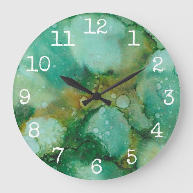 Grand Horloge ronde "Vert doré" Inkblots (Recto)